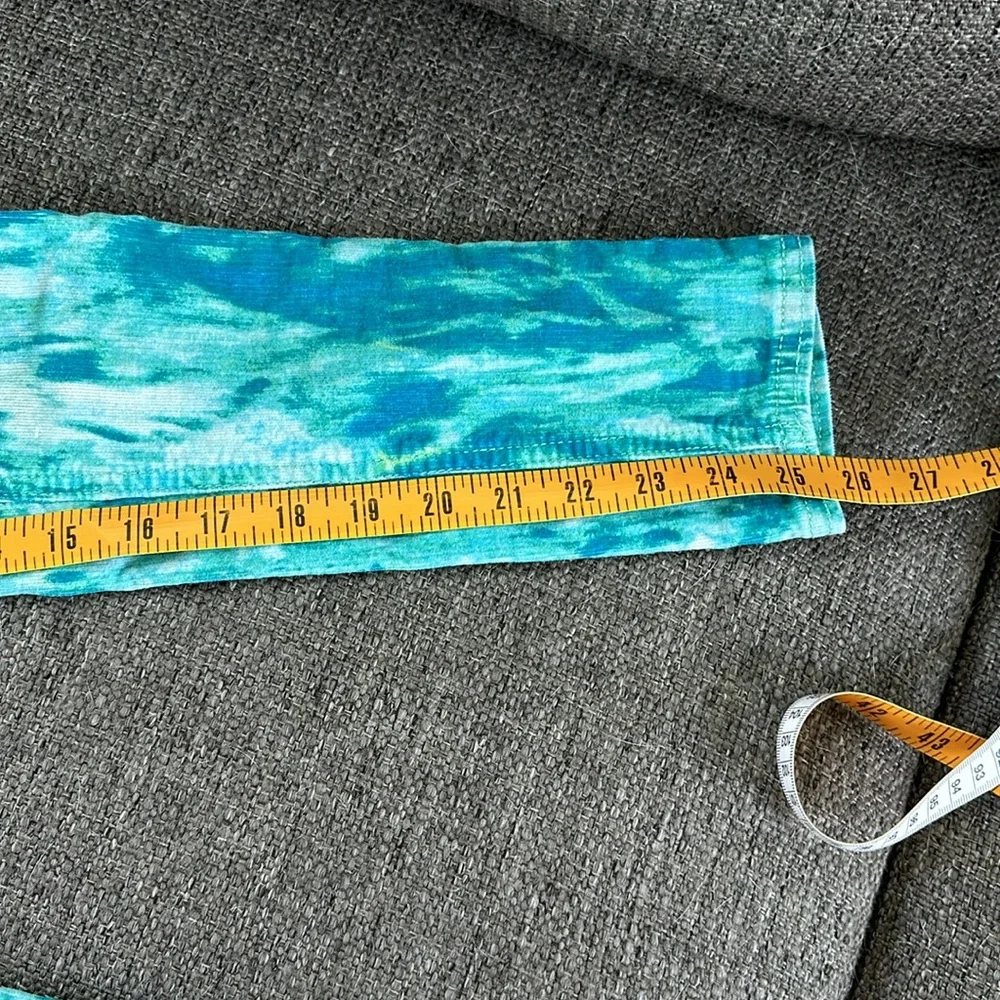 Justice Premium Girls Blue Green tie dye Corduroy Jeans size 10 Slim